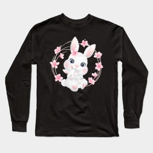 Cute little bunny mother and baby Long Sleeve T-Shirt